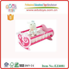 Madera Pretend Pay Juguetes bebé Rocking Bed Toy